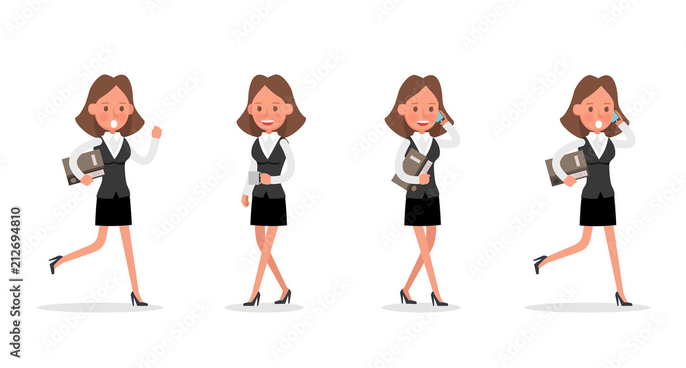 Set of Businesswoman character vector design. no20 Set of Businesswoman character vector design. no20