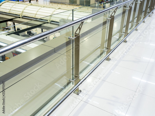 The metal and glass handrail