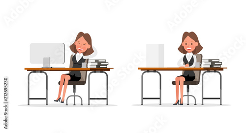 Set of Businesswoman character vector design. no31 photo