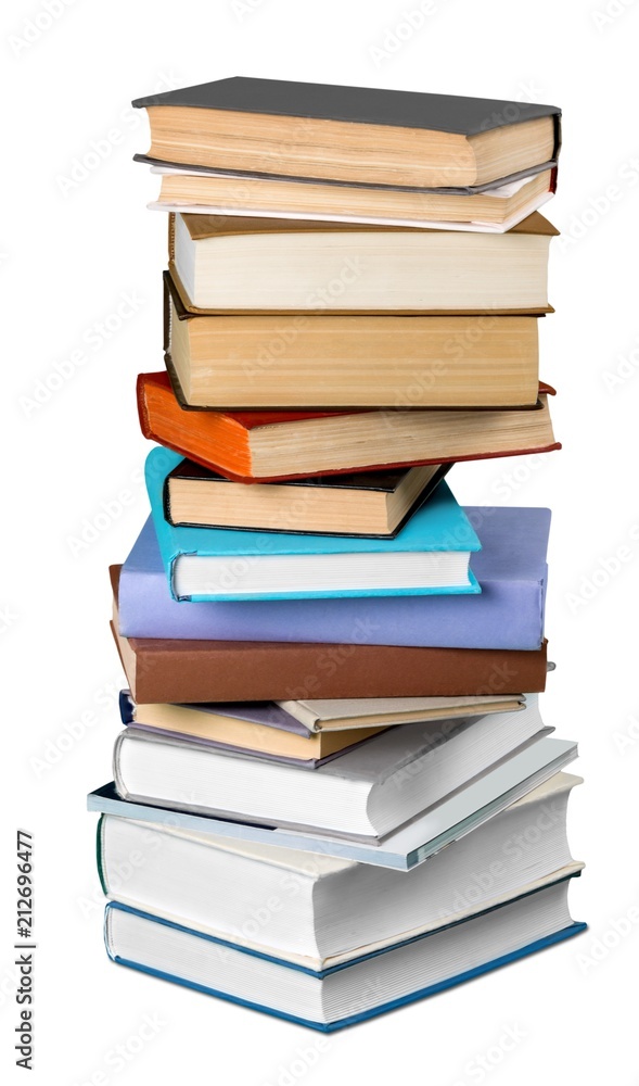 A pile of class books