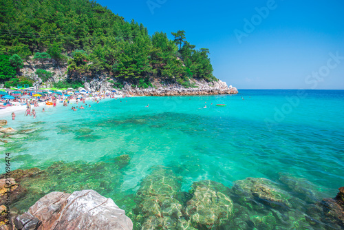 Coastline in Thassos island at the summer season, greece photo
