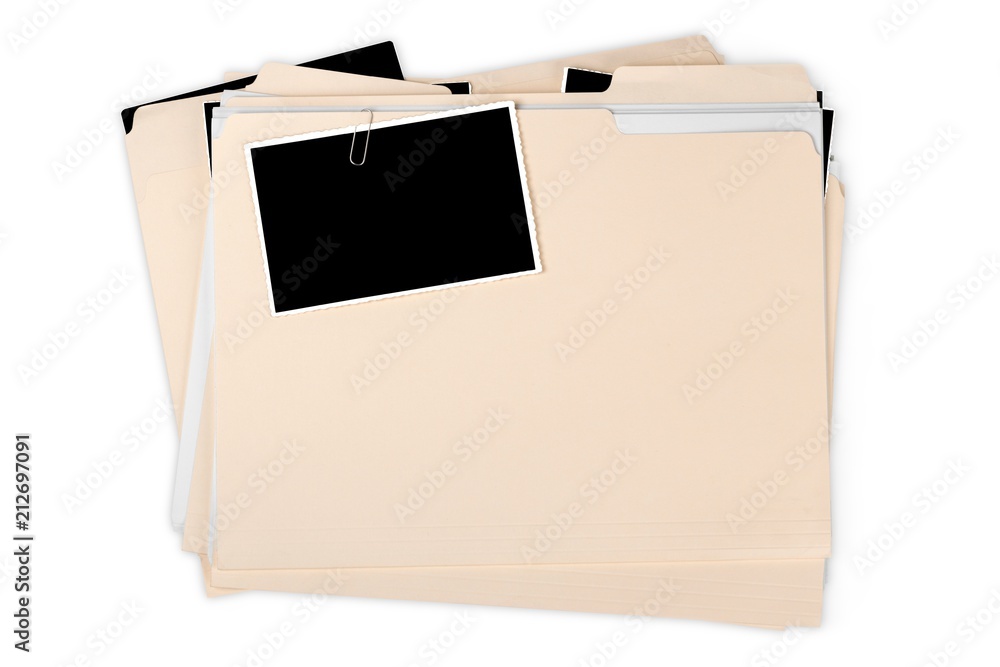 File Folders with Documents and Blank Polaroid File Folders with Documents and Blank Polaroid
