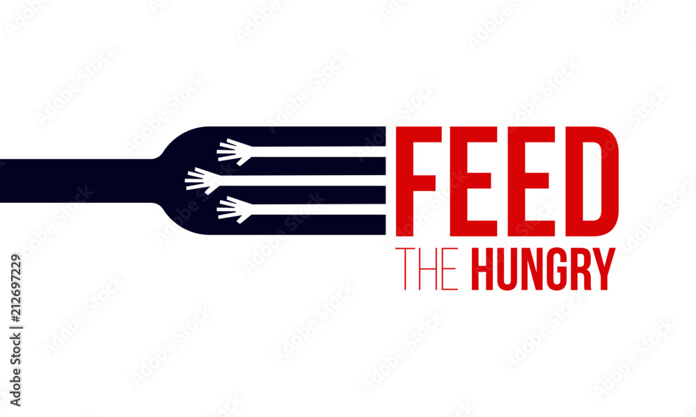 Fototapeta Nakarmić głodnego. Szablon plakatu reklamy zapobiegającego głodowi.