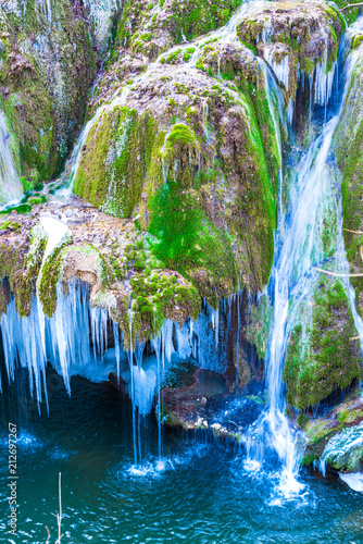 Frozen Bigar waterfall, Romania