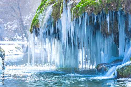 Frozen Bigar waterfall  Romania