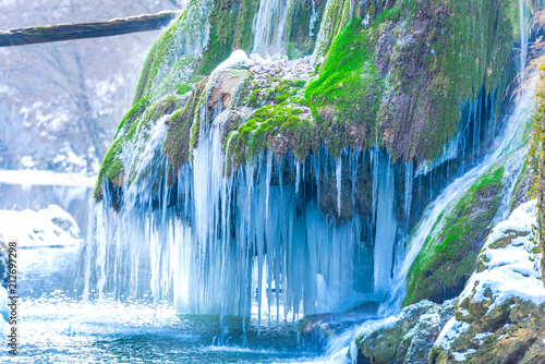Frozen Bigar waterfall, Romania