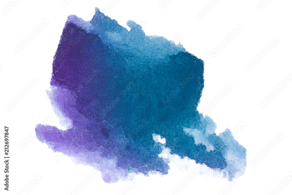 watercolor blue with an overflow of purple stain design element, with a paper texture hand-drawn watercolor blue with an overflow of purple stain design element, with a paper texture hand-drawn