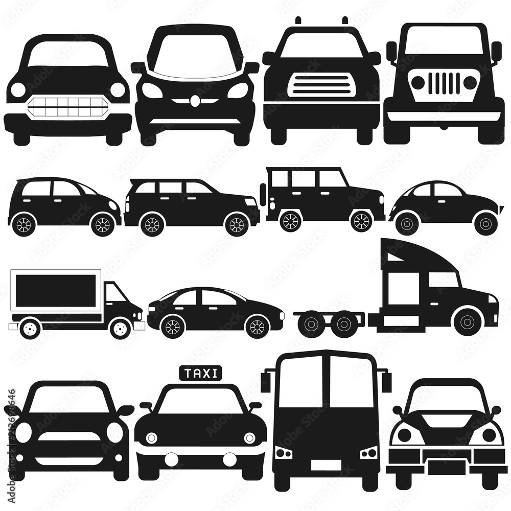 車 トラック タクシー イラスト セット Stock Illustration Adobe Stock