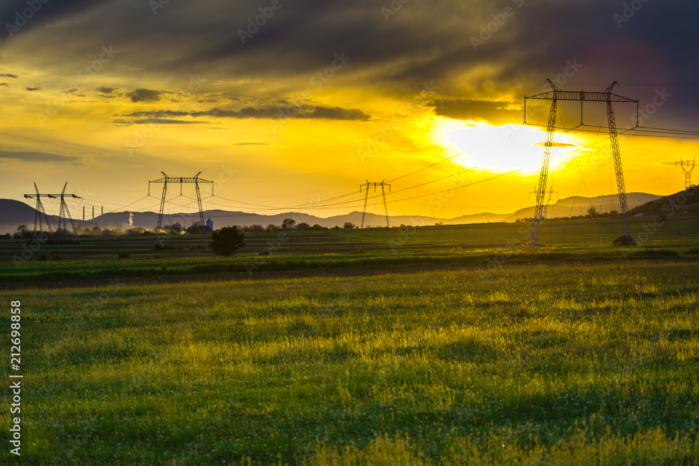 Obraz premium Pylons at the sunset