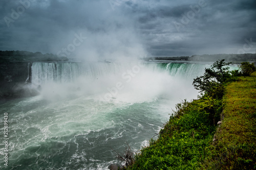 Canadian Niagara Falls panorama with a rainbow