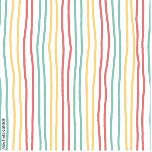 Wallpaper Mural hand drawn horizontal stripe pattern vintage soft pastel colour seamless. Torontodigital.ca
