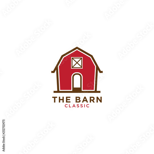 Red barn logo design template