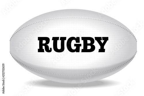Rugby ball (official ball white) | Illustration of rugby ball (sideways) White background