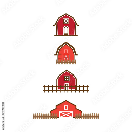 Red barn logo design template