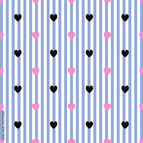 heart pattern on striped background