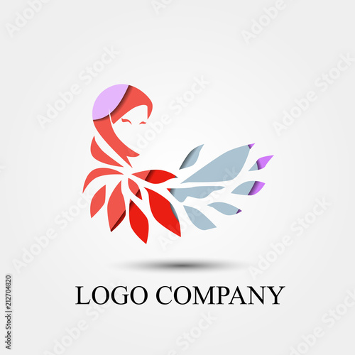 hijab story logo concept is mean veil company, vector logo, sign, or symbol concept for startup company