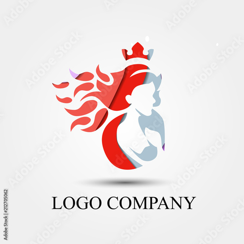 lady curry vector logo, sign, or symbol concept for startup company