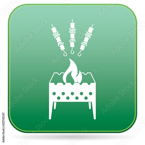 Brazier grill with kebab icon