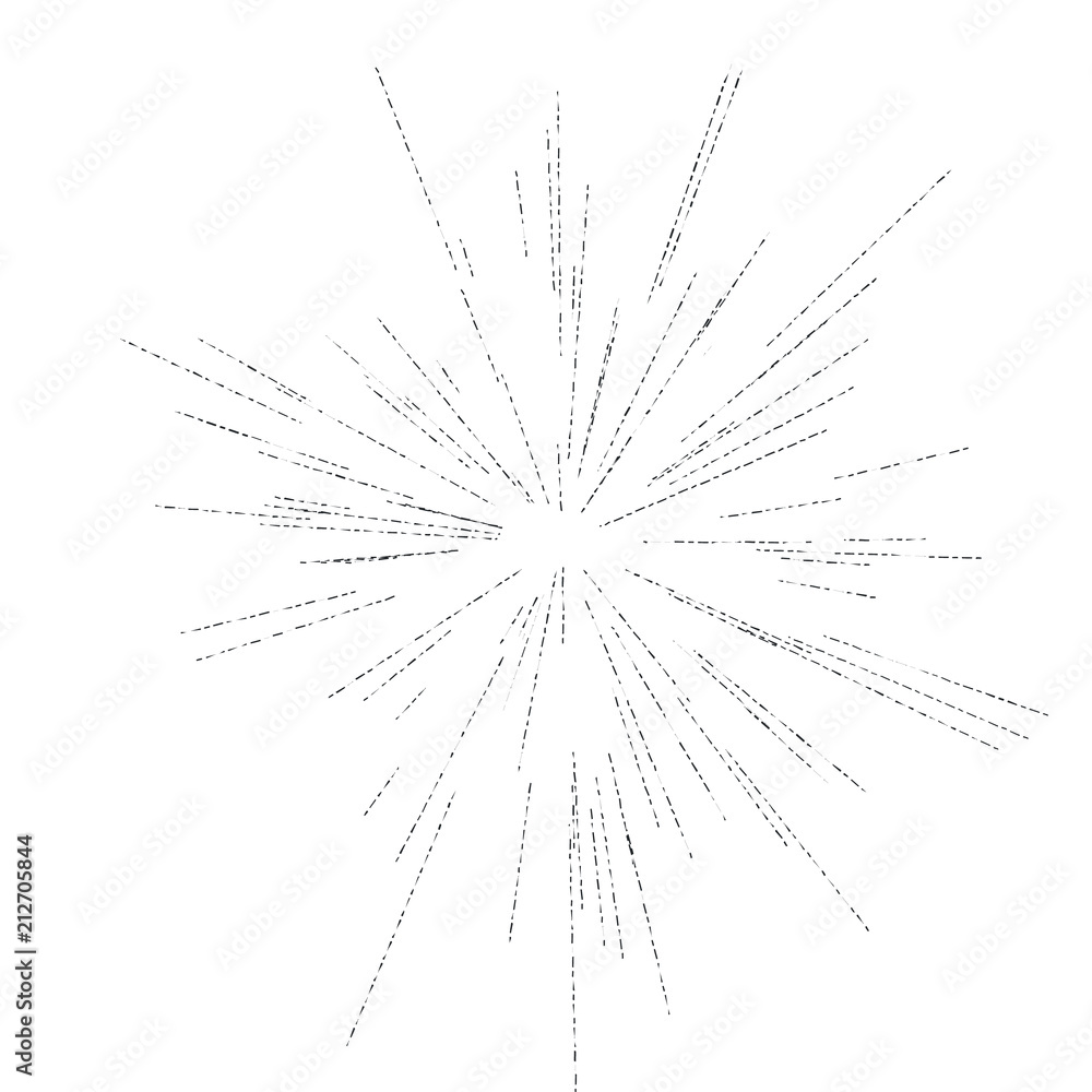 Obraz premium Abstract explosion, speed motion lines from the middle, radiating sharp