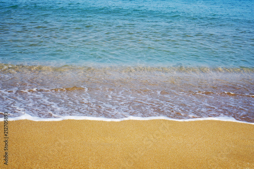 Soft wave of the sea on the sandy beach