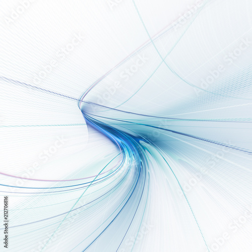 Abstract blue and white background texture. Dynamic lines and halftone effects pattern. Detailed fractal graphics. Science and technology concept. © Digital art