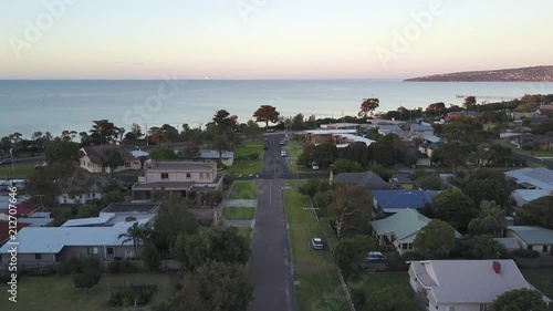 Aerial footage over beach photo