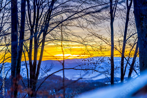 Morning sunrise in tghe winter photo