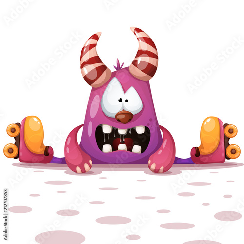 Fanny, cute roller skate characters. Vector eps 10