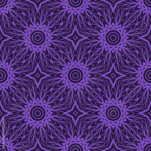 Decorative Square Template for Fabric Print. Azhure floral seamless pattern. Vector illustration. For fabric, bandana, carpet, shawl design.
