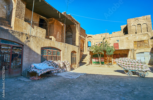 The mattress workshop in Hindu Caravanserai, Kerman, Iran photo
