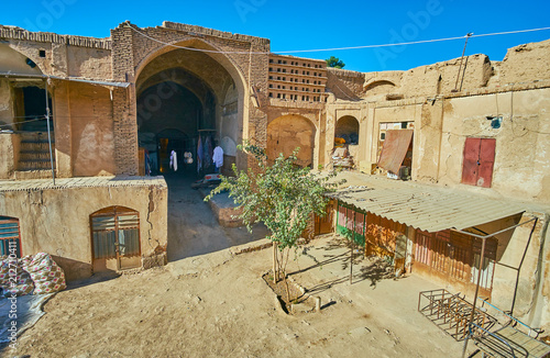Remains of medieval Caravanserai in Kerman, Iran photo