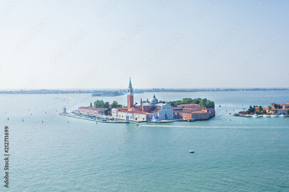 View of the bay and the island of San Giorgio Maggiore, Venice, Italy