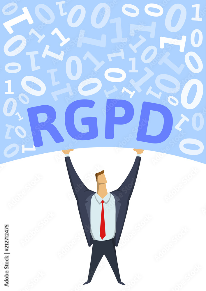 GDPR, General Data Protection Regulation. Strong man holding bulk of digital data above his head on white background. Flat vector illustration. Vertical. GDPR, General Data Protection Regulation. Strong man holding bulk of digital data above his head on white background. Flat vector illustration. Vertical.