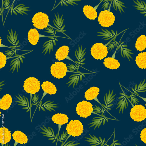 Yellow Marigold Seamless on...