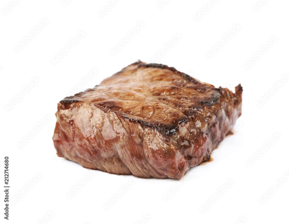 Fragment of a cooked beef meat isolated