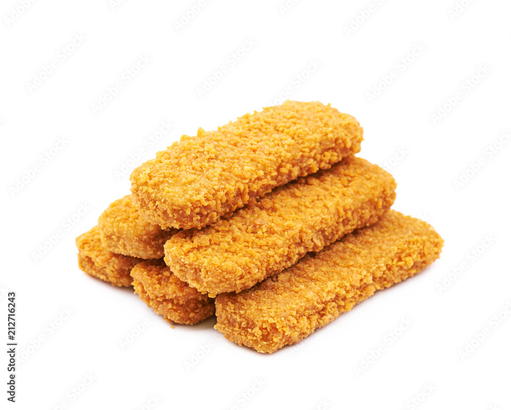 Fish stick in breadcrumbs isolated Fish stick in breadcrumbs isolated