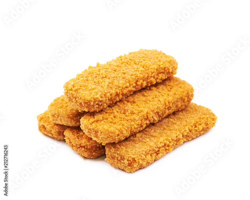 Fish stick in breadcrumbs isolated