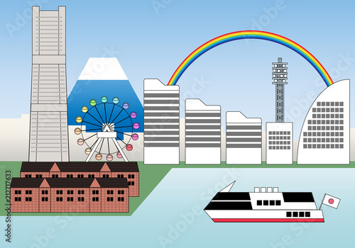横浜みなとみらいのイラスト