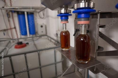 Gin being filled in bottles