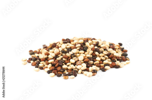 Pile of quinoa seeds isolated