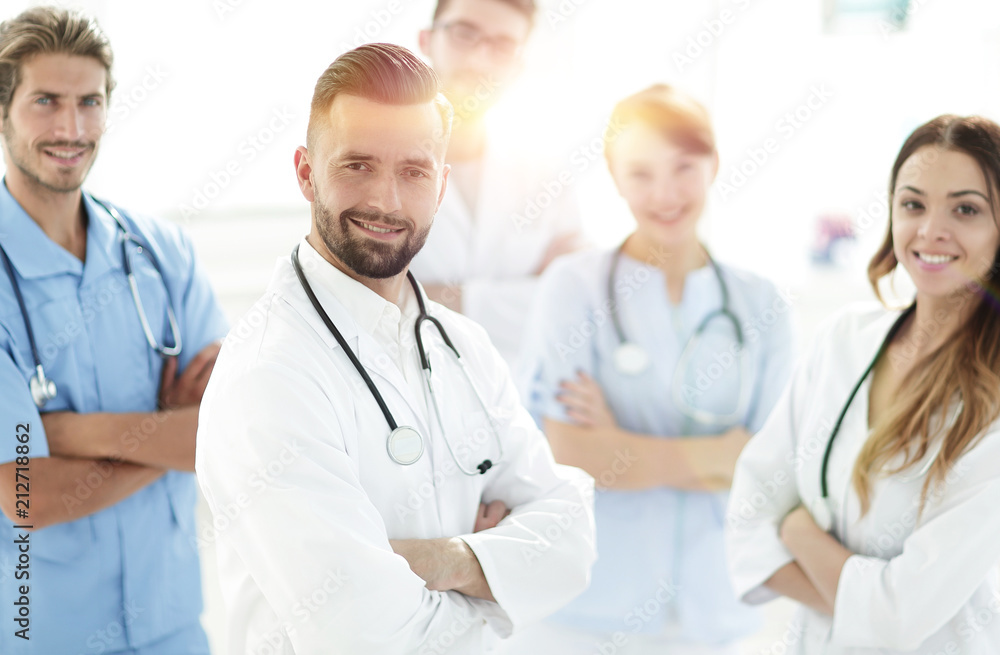 Fototapeta premium leading doctor of the medical center peers.