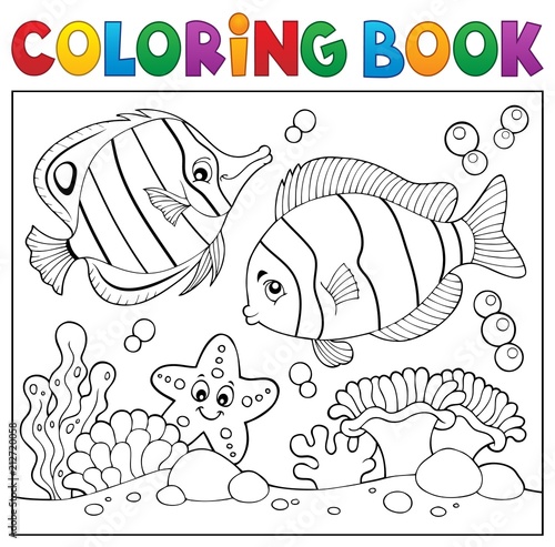 Coloring book sea life theme 4