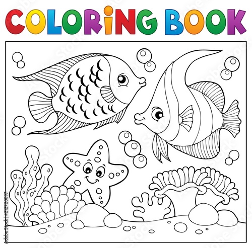 Coloring book sea life theme 6