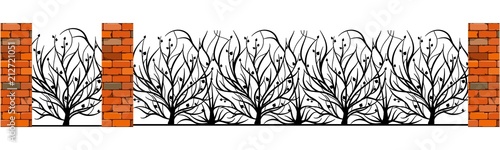 Forged metal elements with ornament in vector.