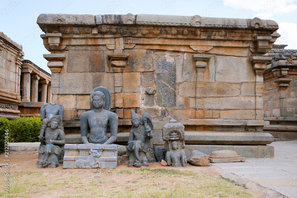 Excavated Jain sculptures from the 9th-10th century at Panchakuta Basadi, Kambadahalli, Mandya district, Karnataka