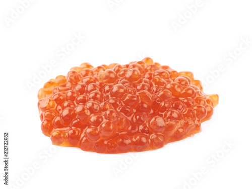 Pile of red caviar isolated