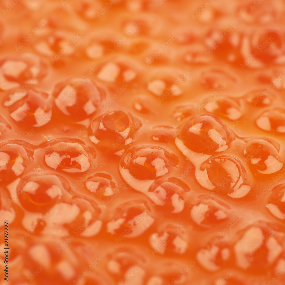 Surface coated with the red caviar Surface coated with the red caviar