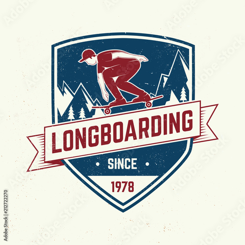 Downhill boarding club badge. Vector illustration