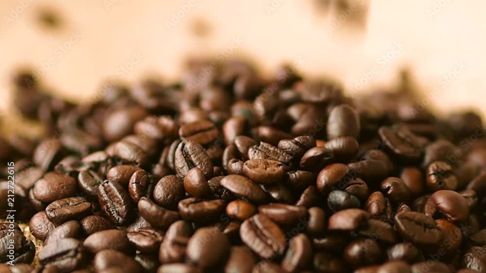 Coffee beans shooting with high speed camera Coffee beans shooting with high speed camera