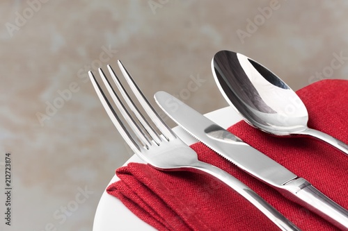 Cutlery on the table photo